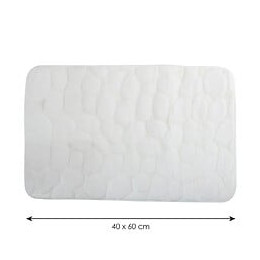 MSV Tapis de bain Microfibre PEBBLE 40x60cm Blanc