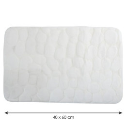 MSV Tapis de bain Microfibre PEBBLE 40x60cm Blanc