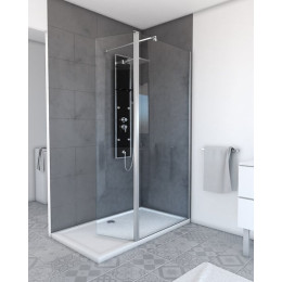 Volet pivotant transparent pour paroi de douche italienne - 40x200cm