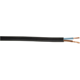 Câble electrique H03WH2-F - Noir - 2x0.75mm2