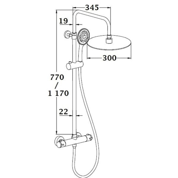 Colonne de Douche avec Mitigeur Thermostatique PALOMA by Eurosanit