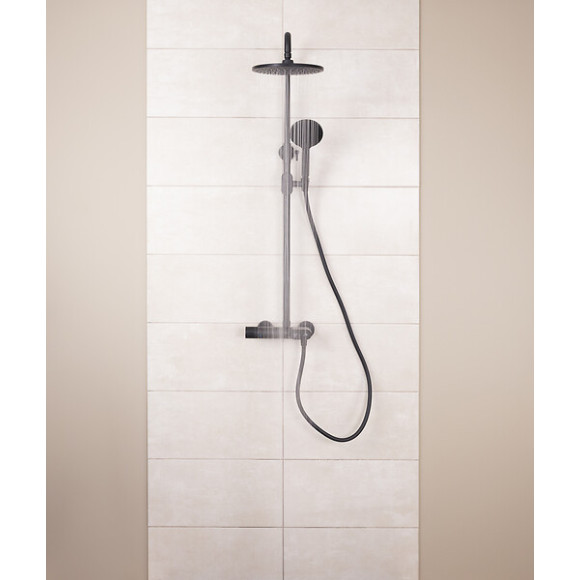 Colonne de Douche noire avec Mitigeur Thermostatique avec Boutons Poussoirs SWITCHEA by Eurosanit