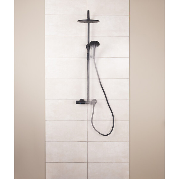 Colonne de Douche noire avec Mitigeur Thermostatique avec Boutons Poussoirs SWITCHEA by Eurosanit