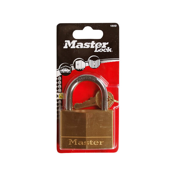 Cadenas à  clé laiton massif 60mm anse d.9xh.30mm 5 goupilles