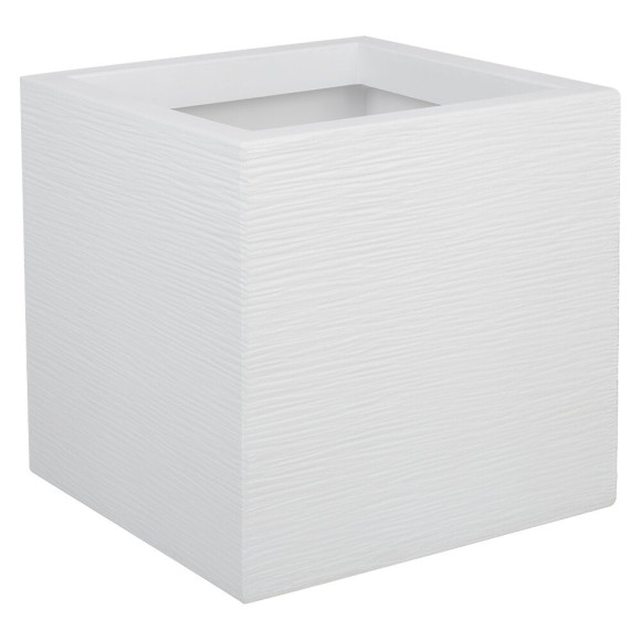 Pot carré simple paroi Graphit Up 30cm 21L blanc