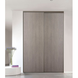 Kit de deux portes coulissantes de dressing - Chene cendre - 180x250cm