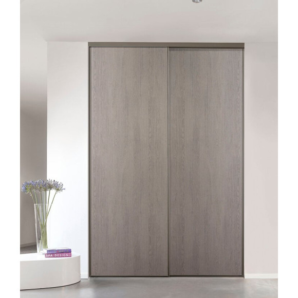 Kit de deux portes coulissantes de dressing - Chene cendre - 180x250cm