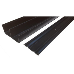 Rails pour porte de placard - Haut - bas - Noir - 360cm