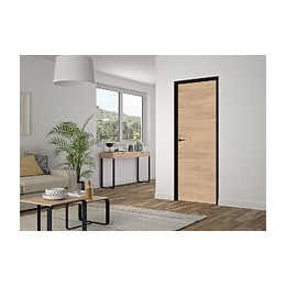 Bloc porte réversible spe chêne clair rio huisserie noire  730mm