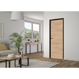 Bloc porte réversible spe chêne clair rio huisserie noire  730mm