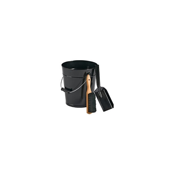 Accessoires de cheminée Triga Seau Pelle Balayette Noir