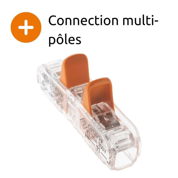 Lot de 10 bornes à  leviers IN LINE S221 - Conducteurs 0.2 à  4mm² max - Orange - Wago