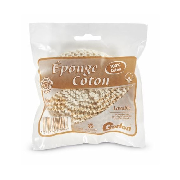 SACHET DE 1 EPONGE COTON NATUREL TRICOTE