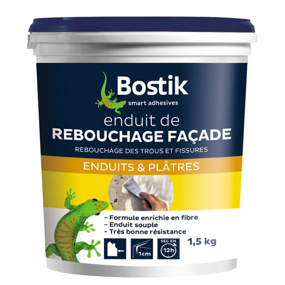 Enduit de rebouchage façade pâte 15 kg BOSTIK