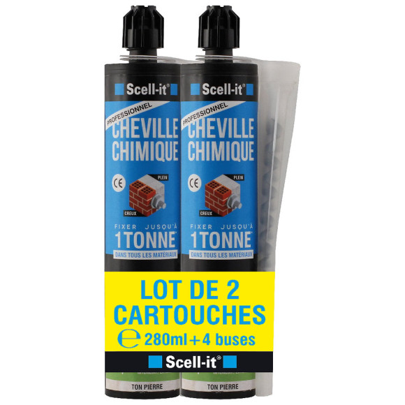 Lot de 2 cartouches scellement chimique 280ml