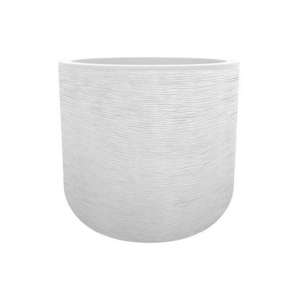 Pot rond Graphit Up blanc cérusé diamètre 40 cm