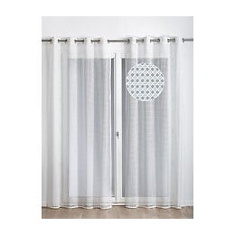 Voilage Filet Effet Cannage - 140x240cm - Blanc