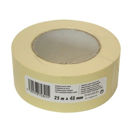 Double face toilé sols irréguliers beige 25 m x 48 mm