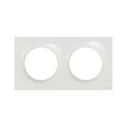 Odace Styl -  plaque - blanc - 2 postes horizontaux ou verticaux entra