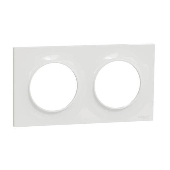 Odace Styl -  plaque - blanc - 2 postes horizontaux ou verticaux entra