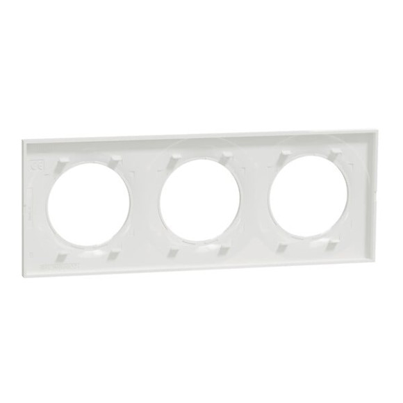 Odace Styl plaque Blanc 3 postes horizontaux ou verticaux entraxe 71