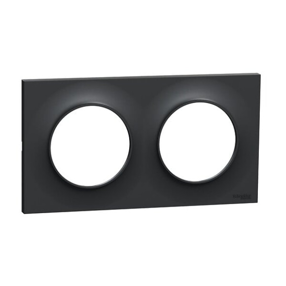 Odace Styl -  plaque anthracite - 2 postes horiz.-vert. entraxe 71mm