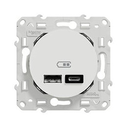 Odace - prise USB double - type A+C 12W - blanc