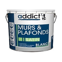 Peinture pour murs et plafonds - Blanc - Satin - 10L