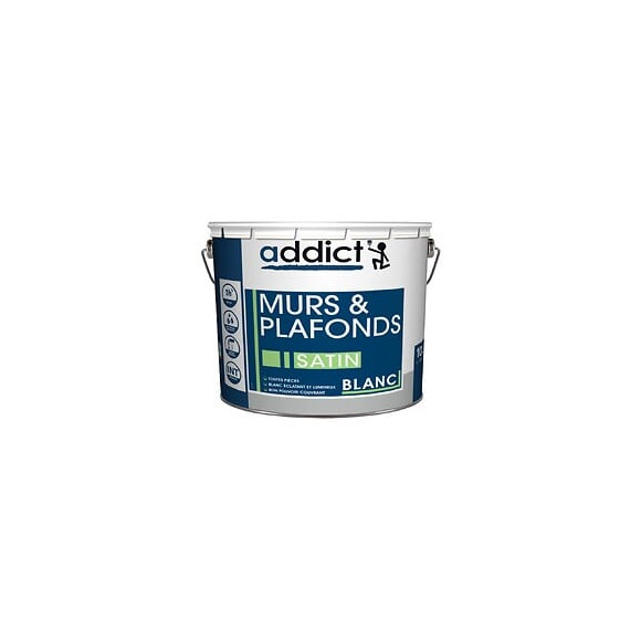 Peinture pour murs et plafonds - Blanc - Satin - 10L