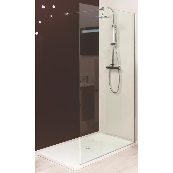 Paroi de douche ITALIENNE - Verre trempé 8mm - Transparent - 120x200cm