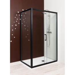 Paroi de douche coulissante NAPA noir mat L.120 x H.195 cm