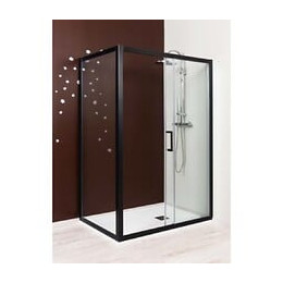 Paroi Douche ONDéE Napa Coulissante 140cm Profil Noir Mat