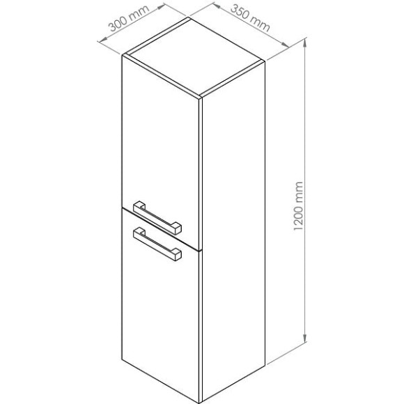 Colonne de Salle de Bain SMART - A suspendre - 2 Portes - 35cm - Finitions Blanc