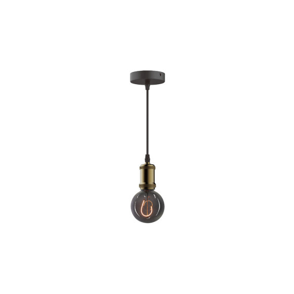 Suspension luminaire style antique XXCELL - bronze mat - E27 - 1m