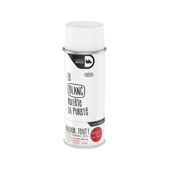 Peinture aérosol Relook Tout - Blanc - Satin - 400ml