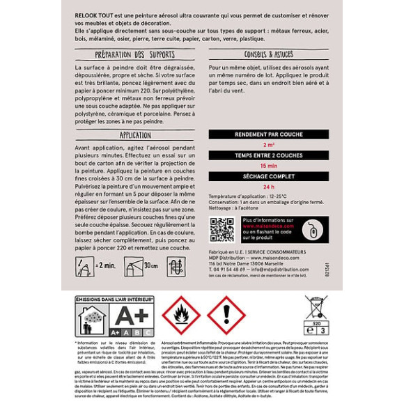 Peinture aérosol Relook Tout - kraft - Satin - 400ml