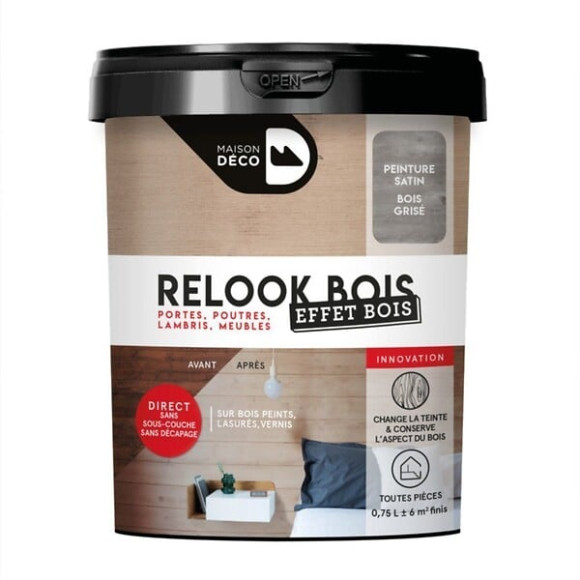 Peinture relook - Effet Bois Grisé - Satin - 75ml