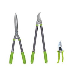 Lot 3 outils de jardinage coupants : secateur 8 + cisaille haies + coupe branches