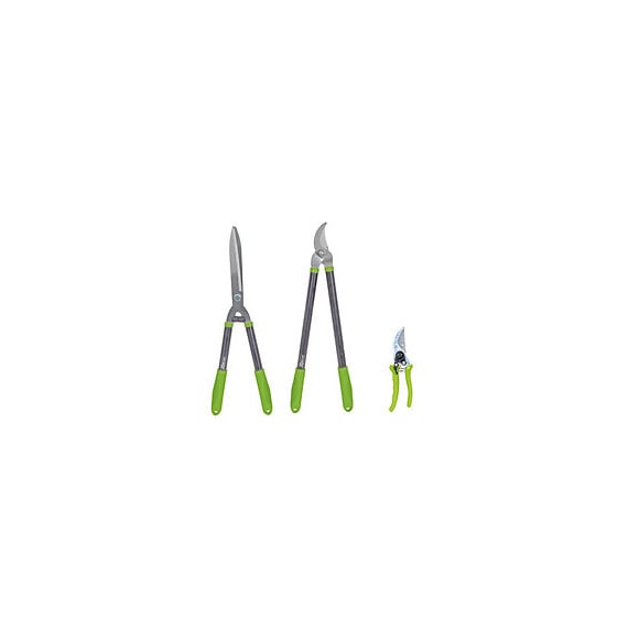 Lot 3 outils de jardinage coupants : secateur 8 + cisaille haies + coupe branches