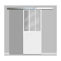 Kit porte coulissante - MDF - Blanc - 204x83x4cm