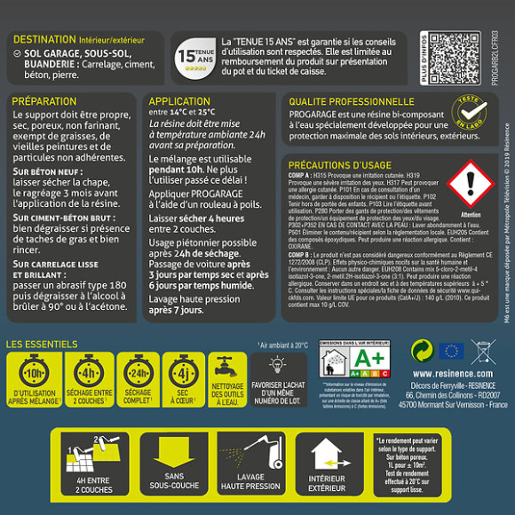 ProGarage résine sol pierre 300ml