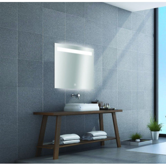 Miroir avec éclairage pour de salle de bain Portland - l80xH70cm