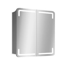 Armoire de toilette avec miroir LED - 2 portes - L80Lxl17xH75cm