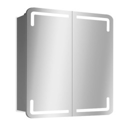 Armoire de toilette avec miroir LED - 2 portes - L80Lxl17xH75cm