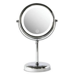 Miroir Cosmétique à  poser - Grossissant x5 - Chrome - D14cm