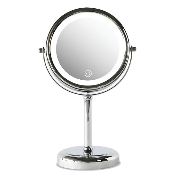 Miroir Cosmétique à  poser - Grossissant x5 - Chrome - D14cm