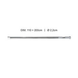 Barre de douche droite extensible L.110-200cm inox