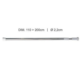 Barre de douche droite extensible L.110-200cm inox