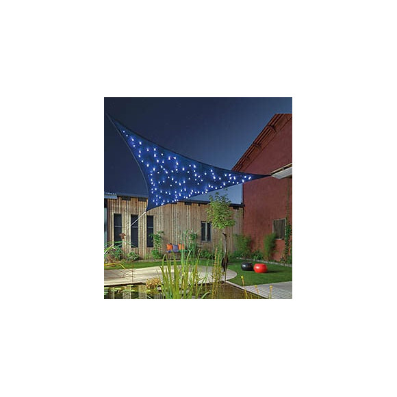 Voile ombrage Austral - Triangulaire - Bleu nuit - Avec LED - 36m