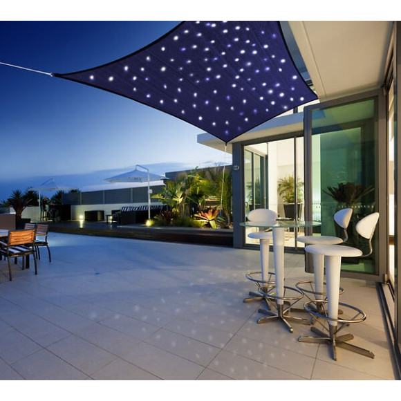 Voile ombrage Austral - Rectangulaire - Bleu nuit - Avec LED - 3x2m